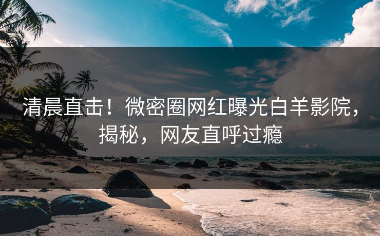 清晨直击！微密圈网红曝光白羊影院，揭秘，网友直呼过瘾