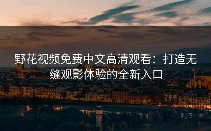 野花视频免费中文高清观看：打造无缝观影体验的全新入口